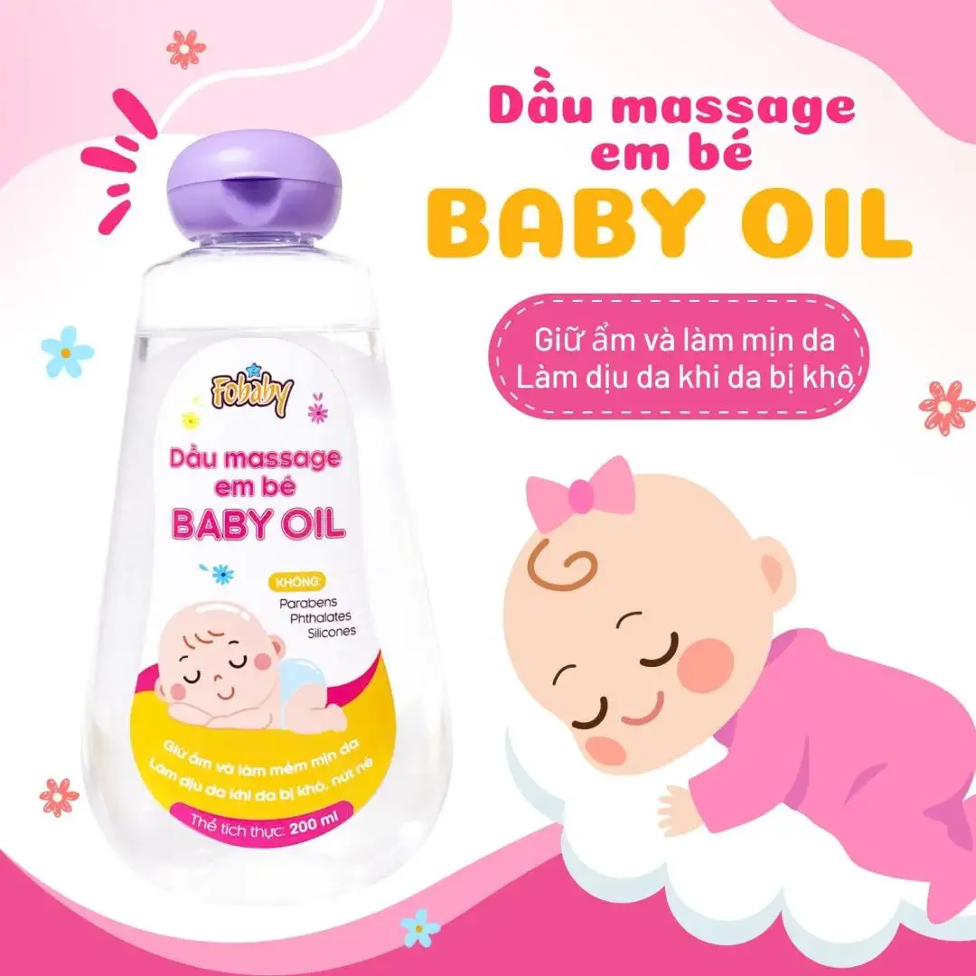 Dầu Massage em bé Babyoil Fobaby