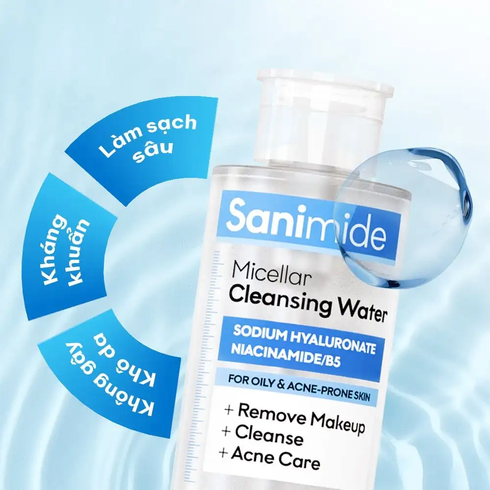 Nước tẩy trang cho da dầu mụn Sanimide